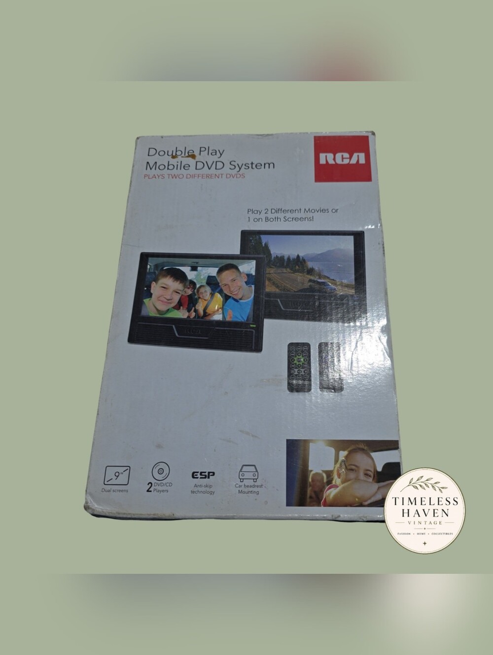 Vintage RCA Car Mobile DVD Player Double Screen Double Remote Control Y2K